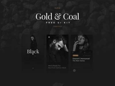 Gold & Coal Free App Design  - Free template
