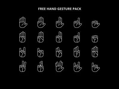 Hand Gesture Outline Pack  - Free template