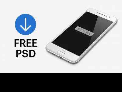HTC One Android Mockup  - Free template
