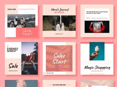 Instagram Post Template Kit  - Free template