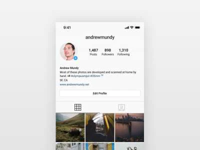 Instagram UI Profile  - Free template