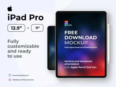 iPad Pro and Apple Pencil Mockup  - Free template