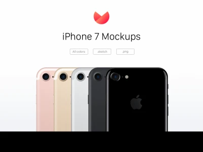 iPhone 7 Mockups All Colors  - Free template