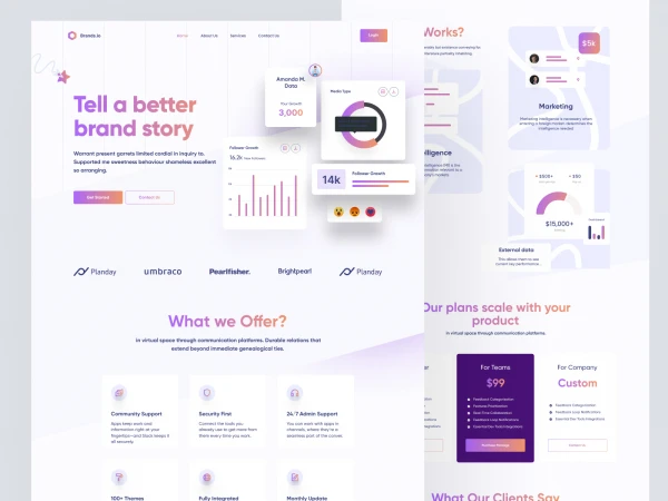 Landing Page Design Concept for Growth Agency  - Free template