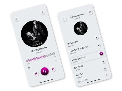 Listen Online App UI Design  - Free template