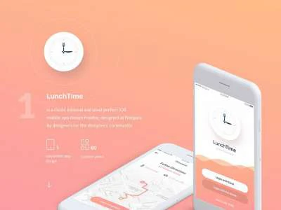 LunchTime Free App Design  - Free template