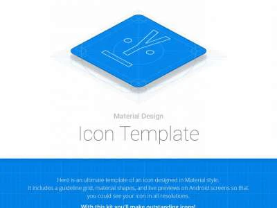 Material Icon Template  - Free template