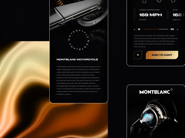 Montblanc ï¿½ Motorcycle Mobile App  - Free template