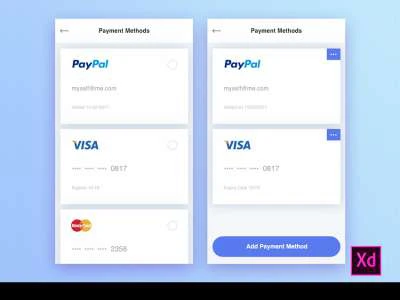 Payment Methods Free UI Kit  - Free template