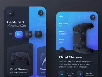 PlayStation Console App UI  - Free template