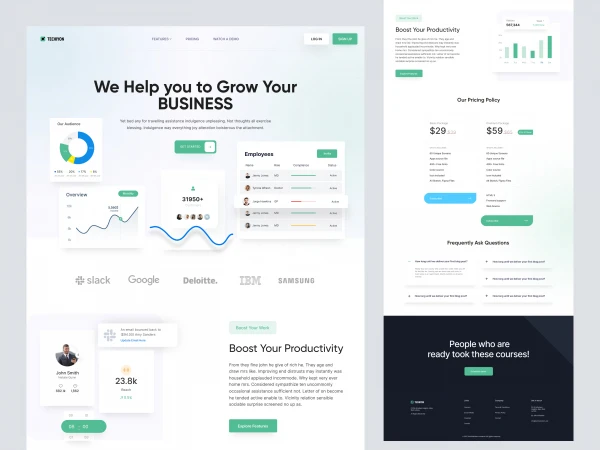 SaaS Company Website Landing Page  - Free template
