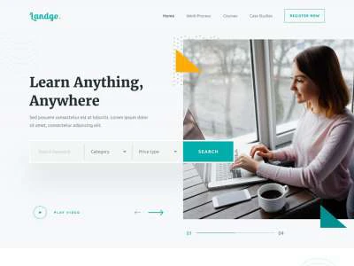 School Landing Page design  - Free template