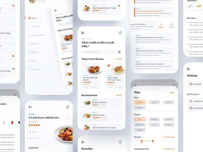 Simple Cooking App Design  - Free template