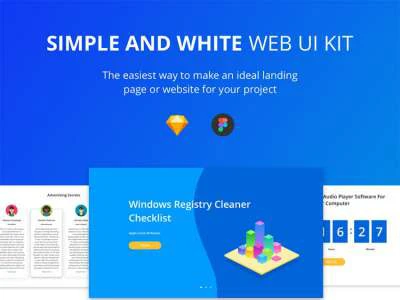 Simple & White Web UI Kit  - Free template