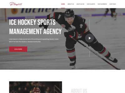 Sports Agency UI Template  - Free template