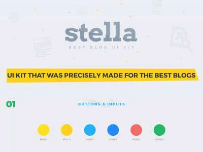 Stella Best Blog Free UI Kit  - Free template