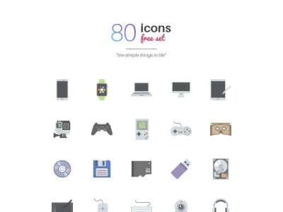 Things in Life: 80 Free Icons  - Free template