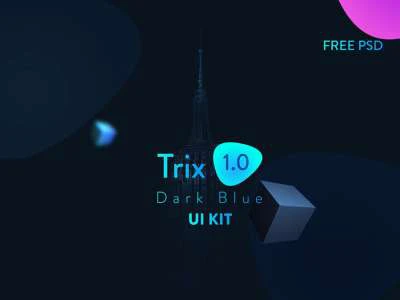 Trix Dark App Design UI Kit  - Free template