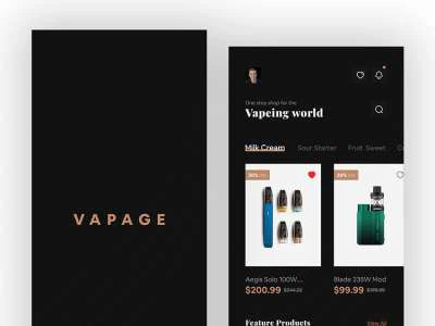 Vapeshop UI concept  - Free template