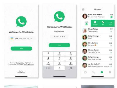 WhatsApp Redesign UI Kit  - Free template