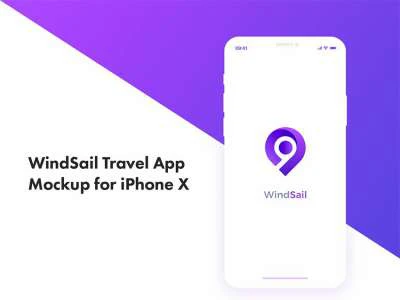 Windsail Travel App Design  - Free template