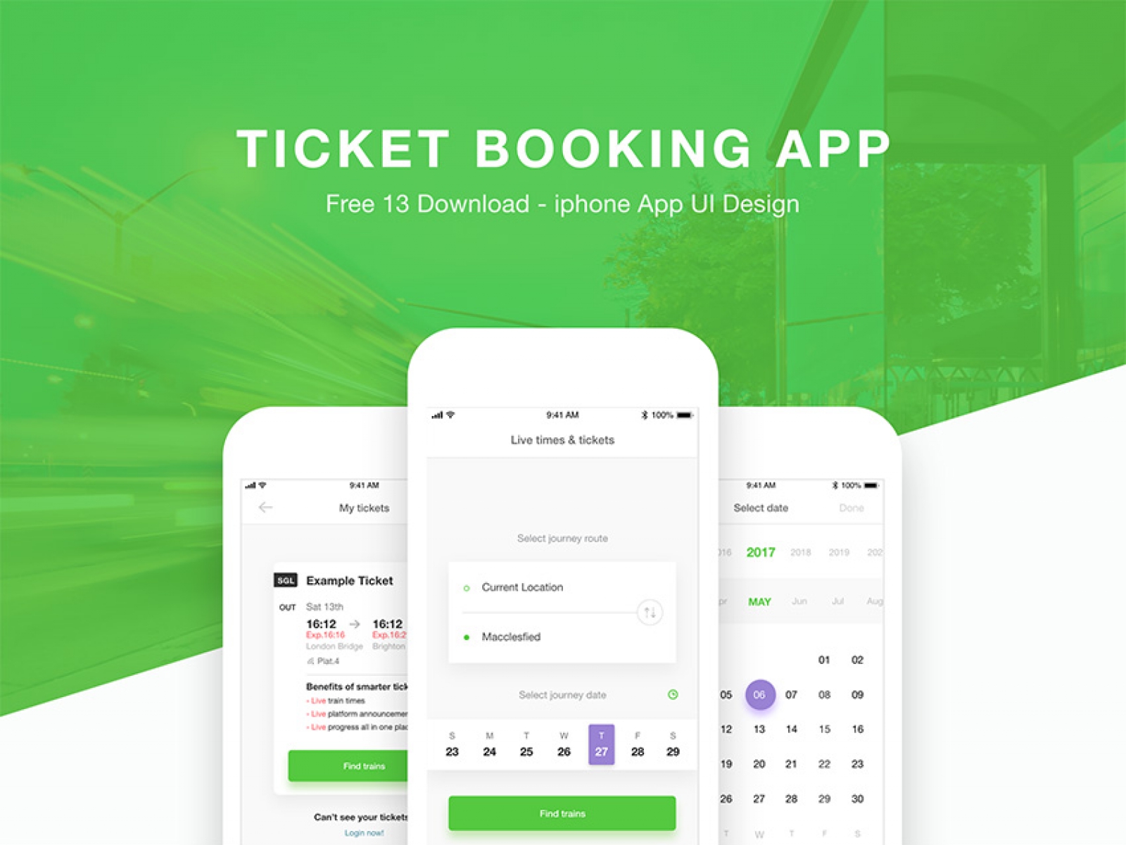 Ticket Booking App Design for Figma and Adobe XD
