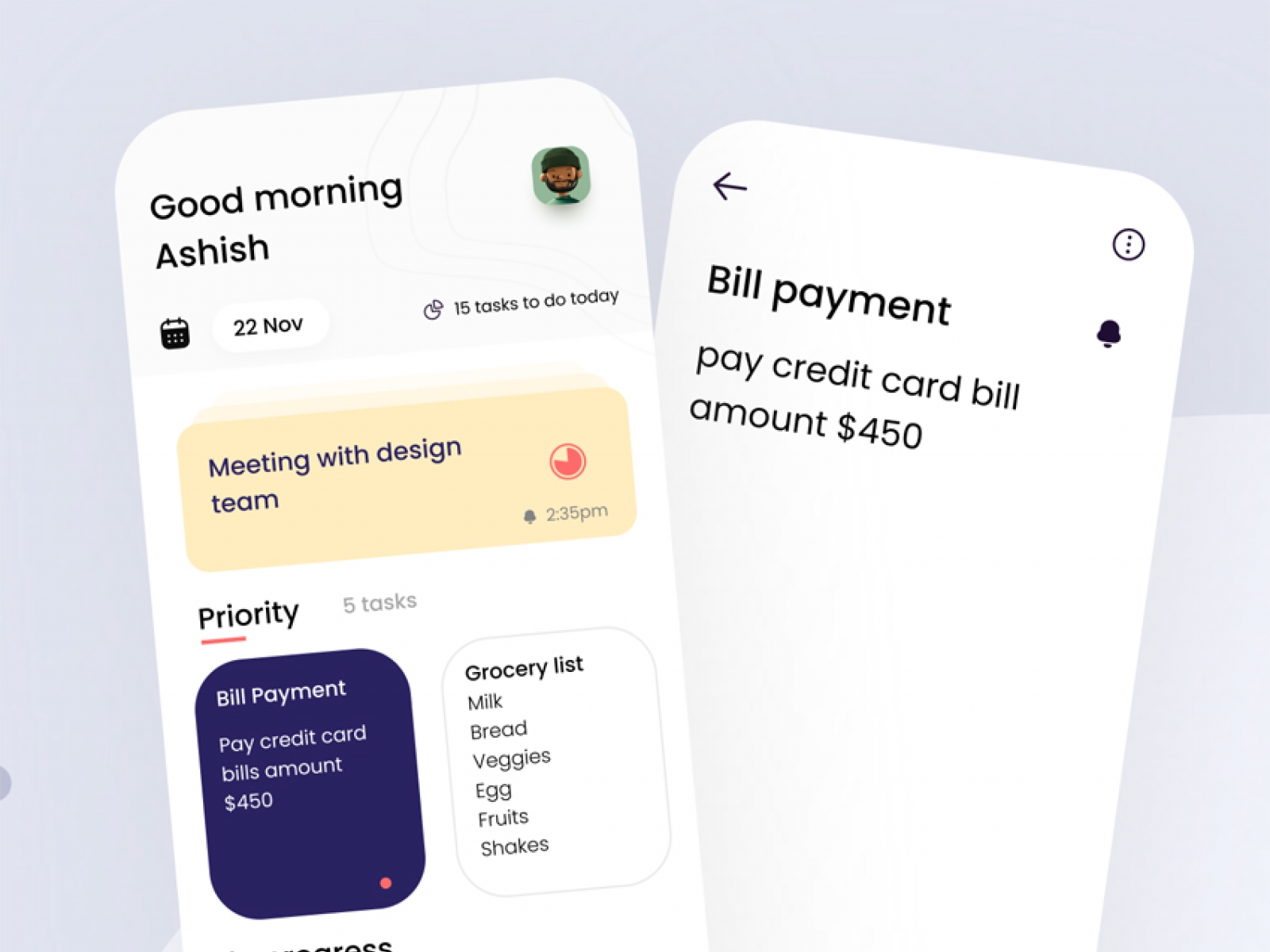 To-Do List App UI Kit for Figma and Adobe XD