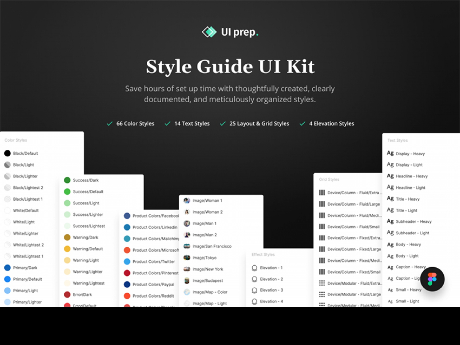 UI Prep Style Guide for Figma and Adobe XD