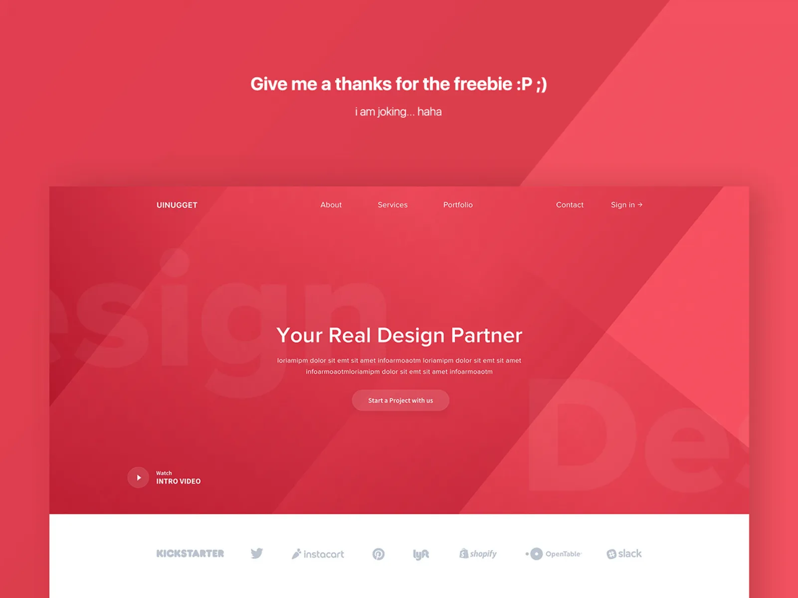 UInugget Free Web Template for Figma and Adobe XD No 1
