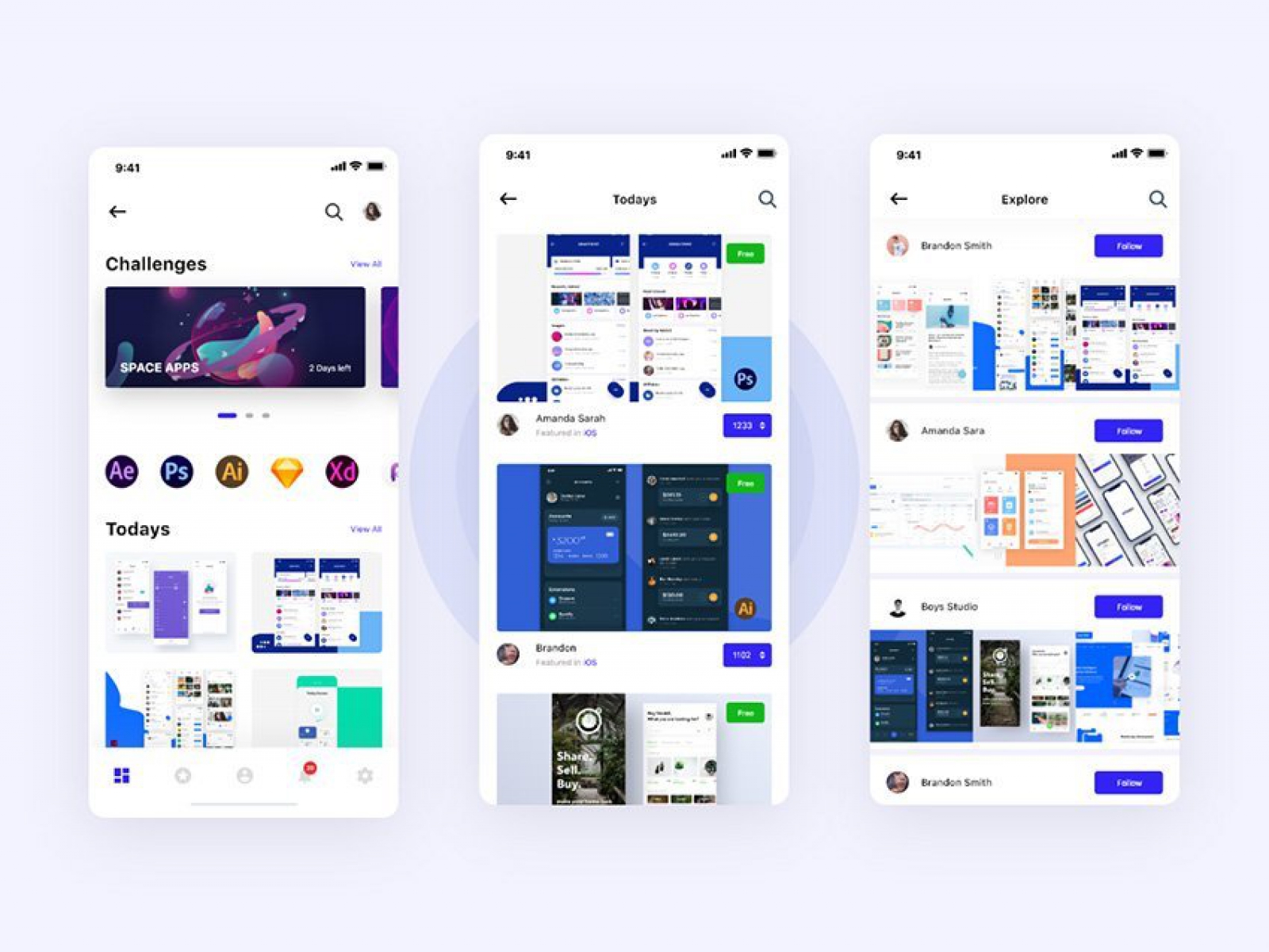 Uplabs UI App Redesign for Figma and Adobe XD No 1