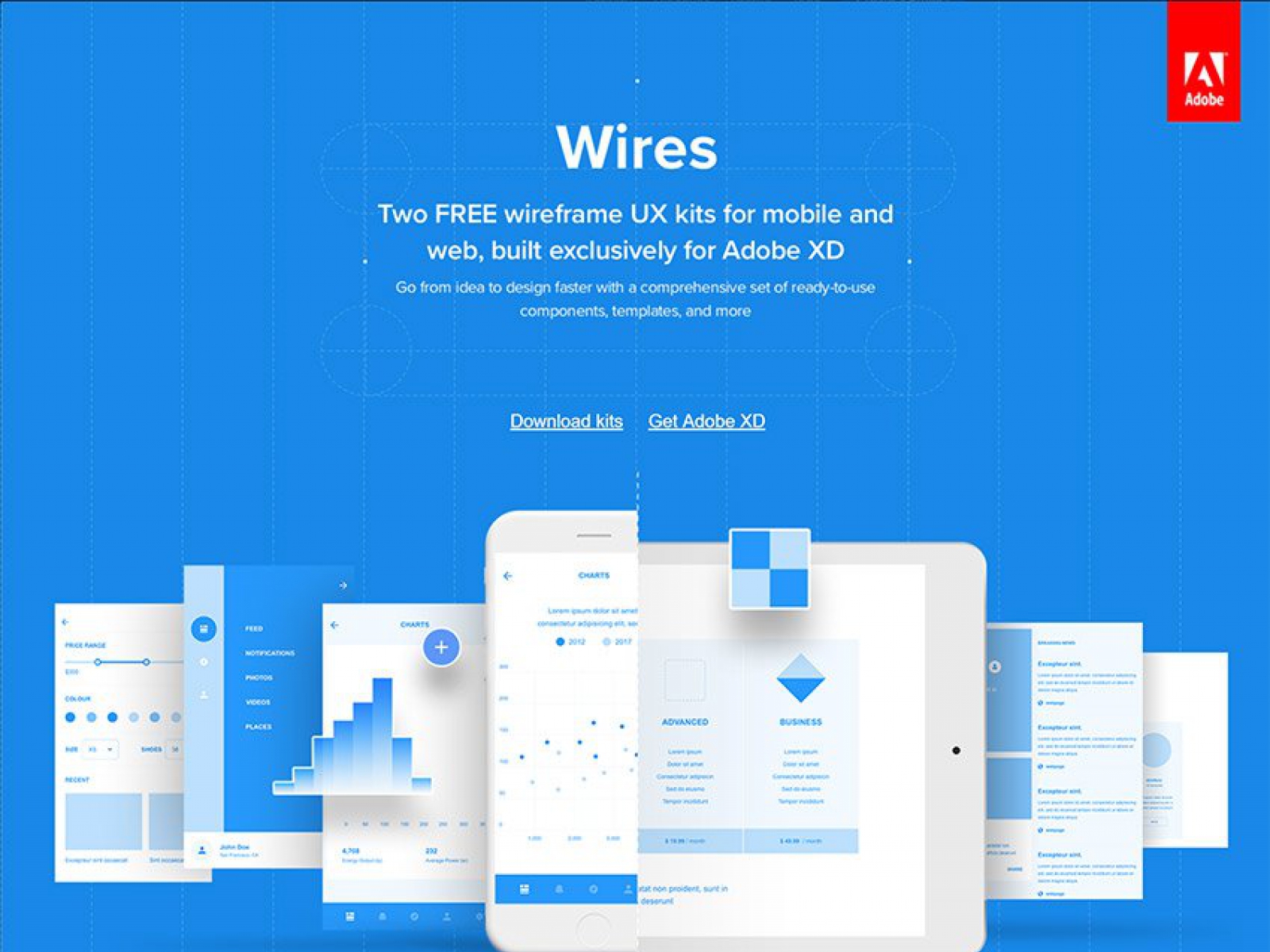 Wires Wireframe Free UX Kit for Figma and Adobe XD
